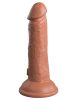 6" Dual Density Vibrating Silicone Cock Tan