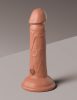 6" Dual Density Vibrating Silicone Cock Tan