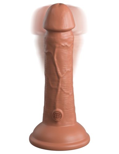 6" Dual Density Vibrating Silicone Cock Tan