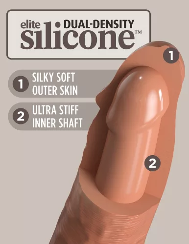 6" Dual Density Vibrating Silicone Cock Tan