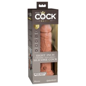 8" Dual Density Vibrating Silicone Cock Tan