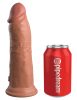 8" Dual Density Vibrating Silicone Cock Tan