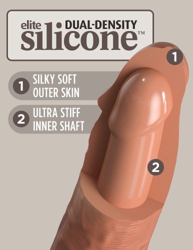 8" Dual Density Vibrating Silicone Cock Tan