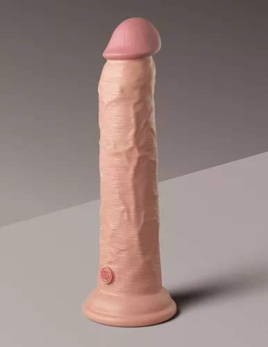 9" Dual Density Vibrating Silicone Cock with Remote Light