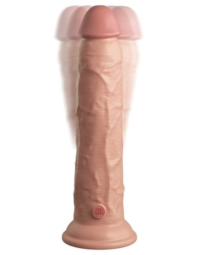 9" Dual Density Vibrating Silicone Cock with Remote Light