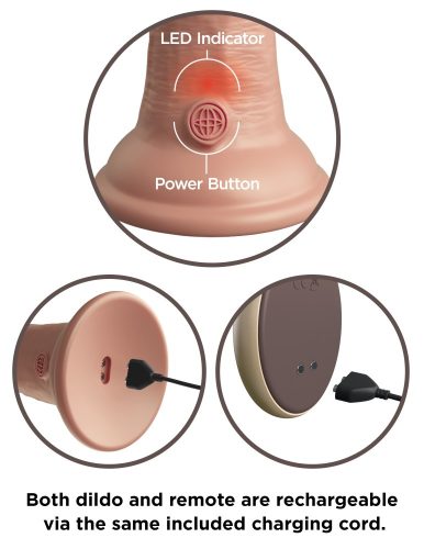 9" Dual Density Vibrating Silicone Cock with Remote Light