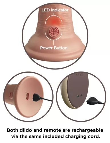 9" Dual Density Vibrating Silicone Cock with Remote Light