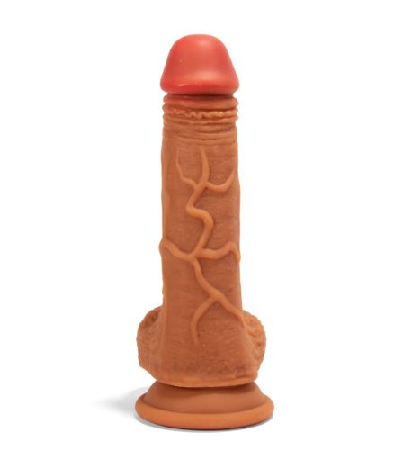 X-MEN 8.3 inch Double Layer Silicone Dildo Brown_B0O50_1
